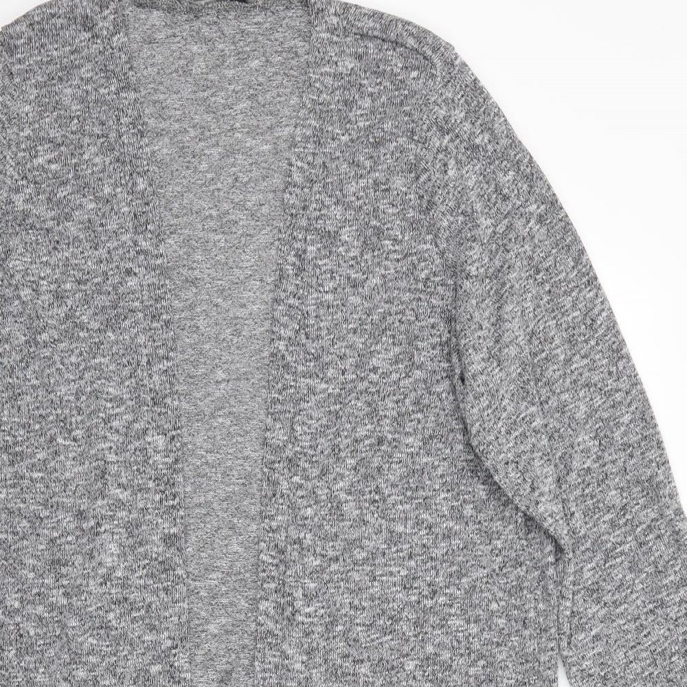 George Womens Grey V-Neck  Polyester Cardigan Jumper Size 20   - Longline Black Grey White Mix