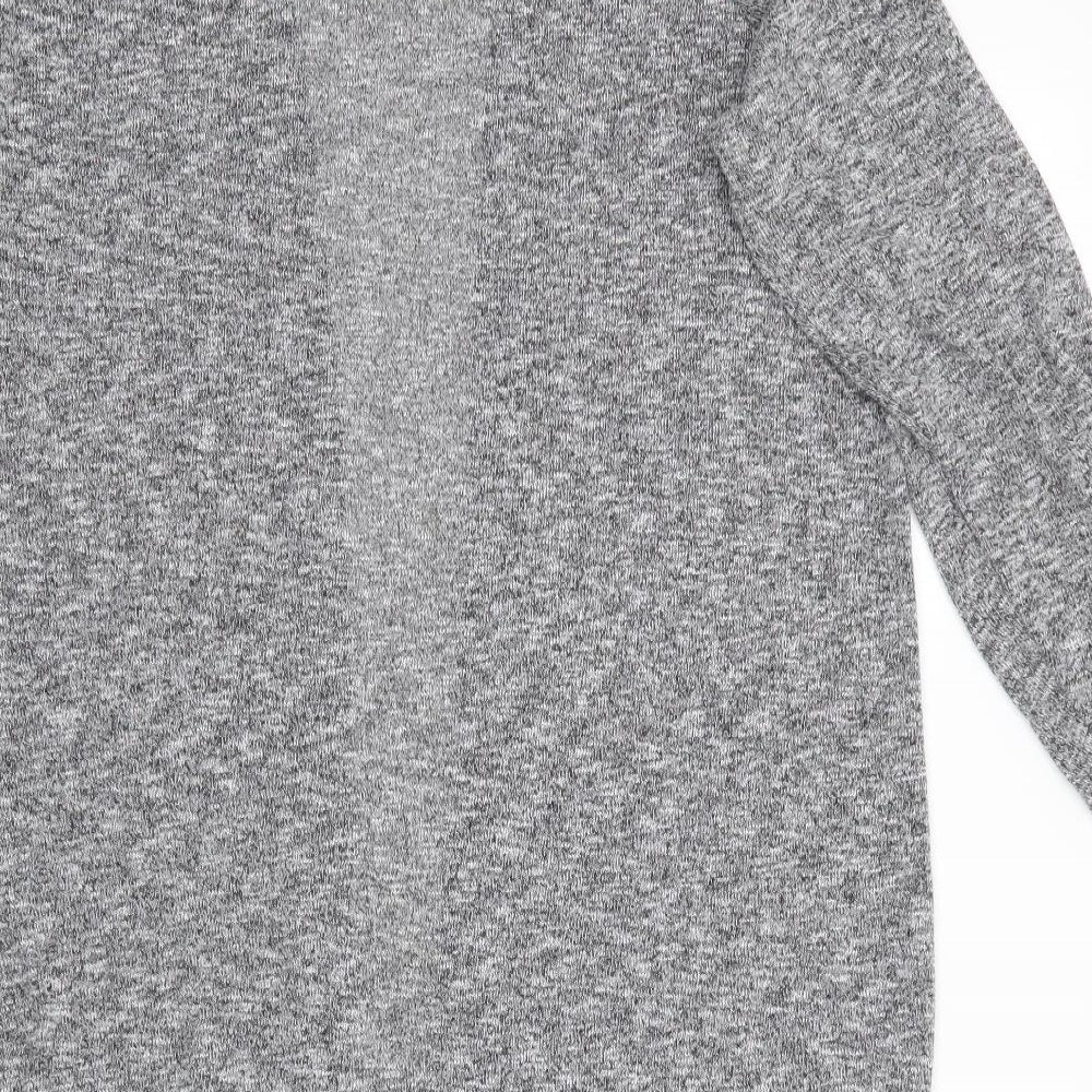 George Womens Grey V-Neck  Polyester Cardigan Jumper Size 20   - Longline Black Grey White Mix