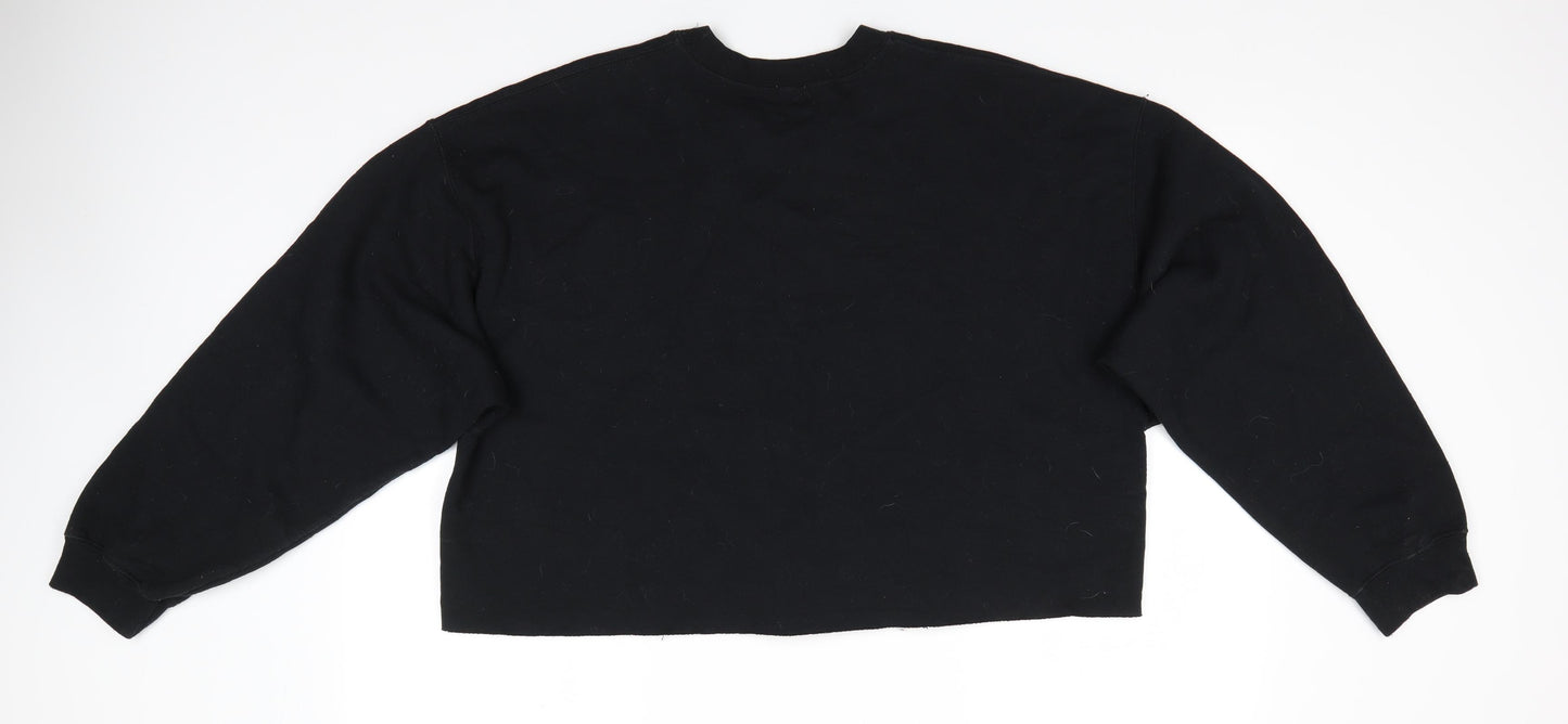 River Island Womens Black   Pullover Sweatshirt Size L   - Feel Good Cropped