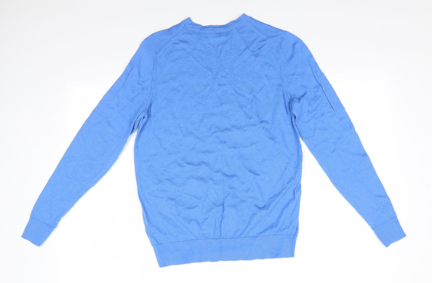 Marks and Spencer Womens Blue Round Neck   Pullover Jumper Size 12   - Sky Blue