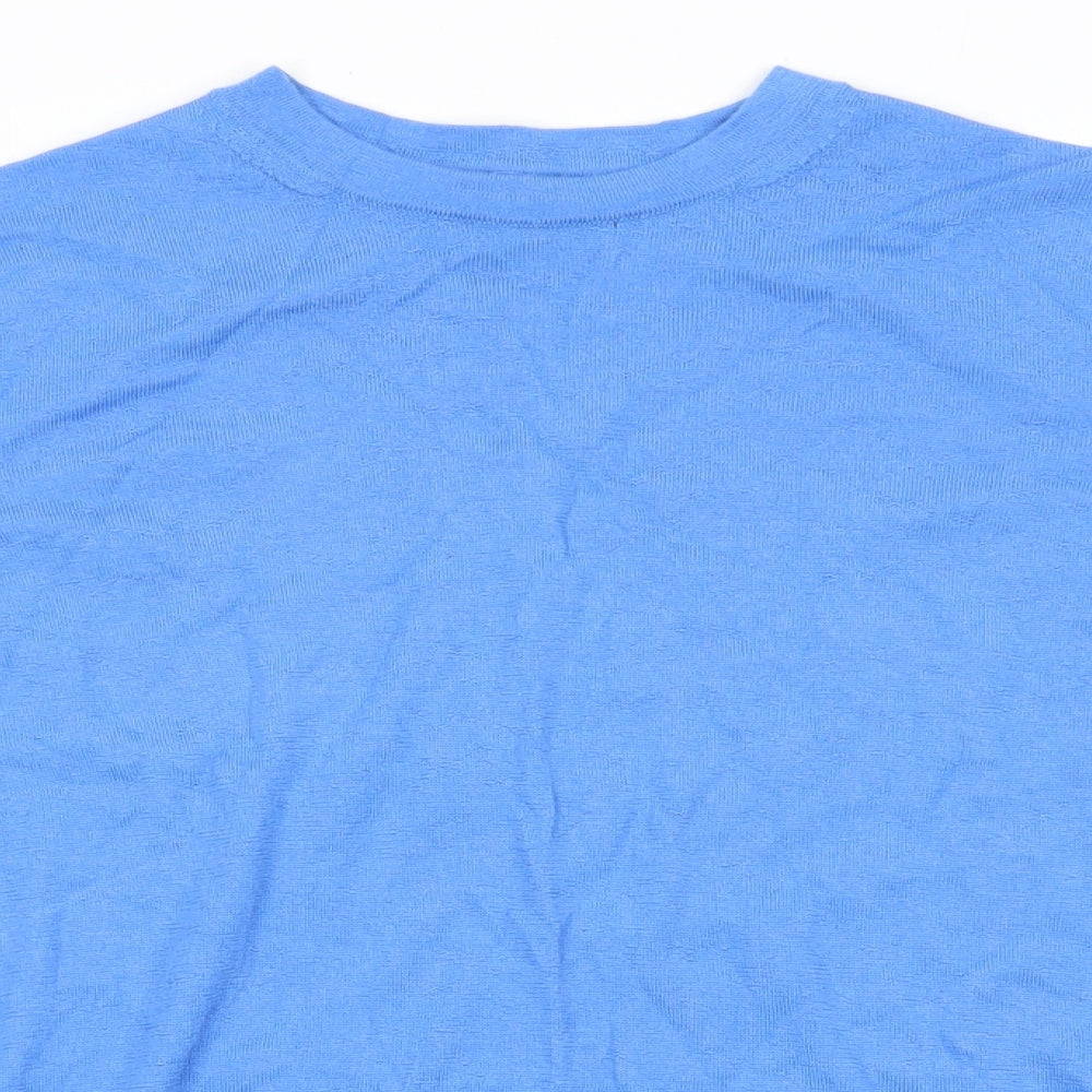 Marks and Spencer Womens Blue Round Neck   Pullover Jumper Size 12   - Sky Blue