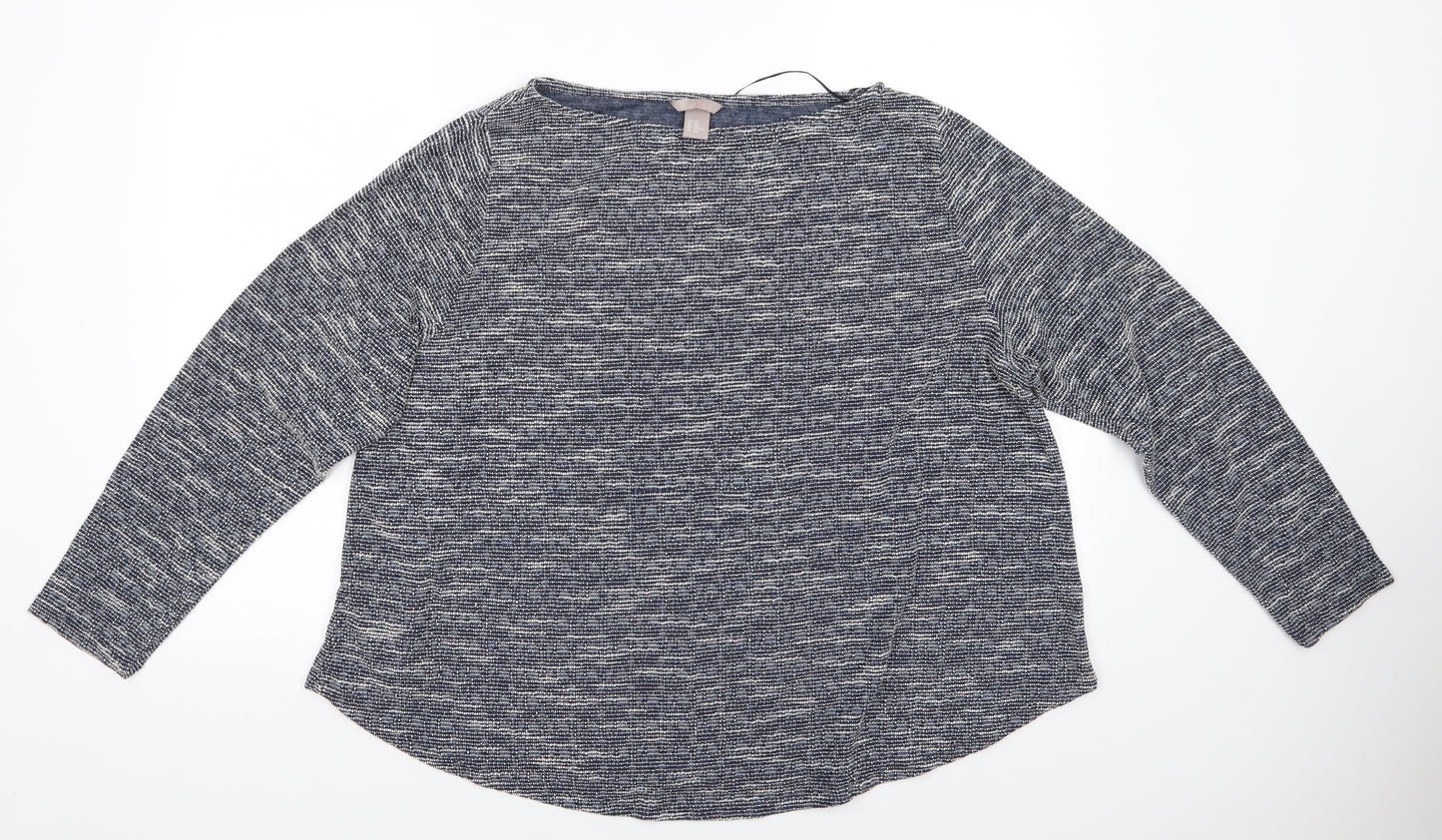 H&M Womens Blue Round Neck  Polyester Tunic Jumper Size 22   - Blue Mix