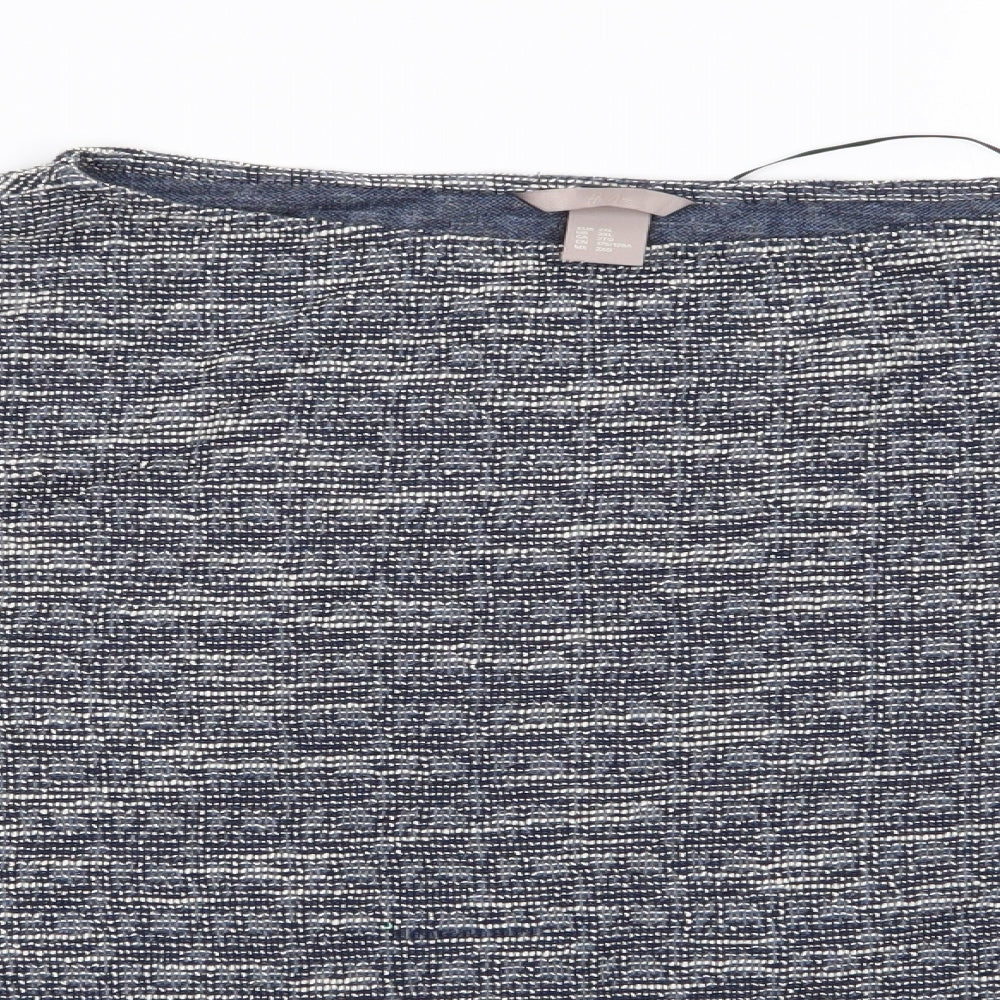 H&M Womens Blue Round Neck  Polyester Tunic Jumper Size 22   - Blue Mix