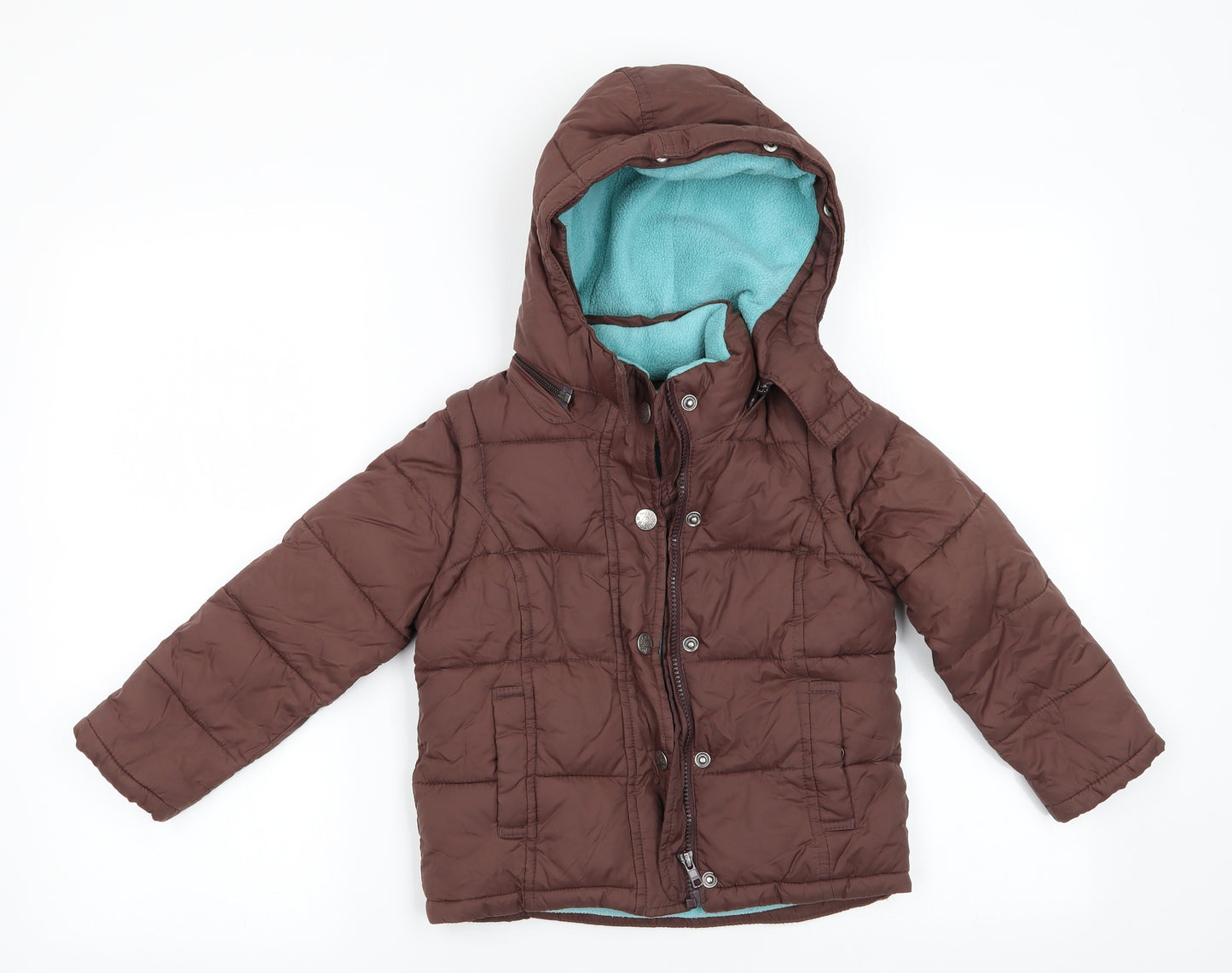 Mini Boden Boys Brown   Anorak Coat Size 3 Years   - Fleece Lined