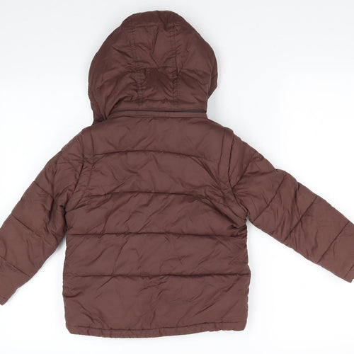 Mini Boden Boys Brown   Anorak Coat Size 3 Years   - Fleece Lined