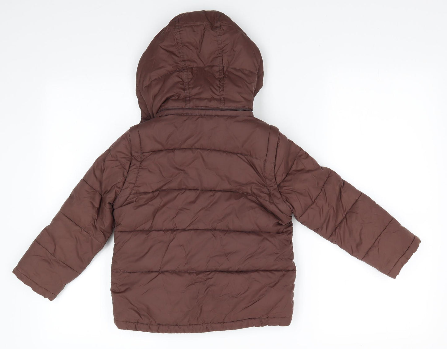 Mini Boden Boys Brown   Anorak Coat Size 3 Years   - Fleece Lined