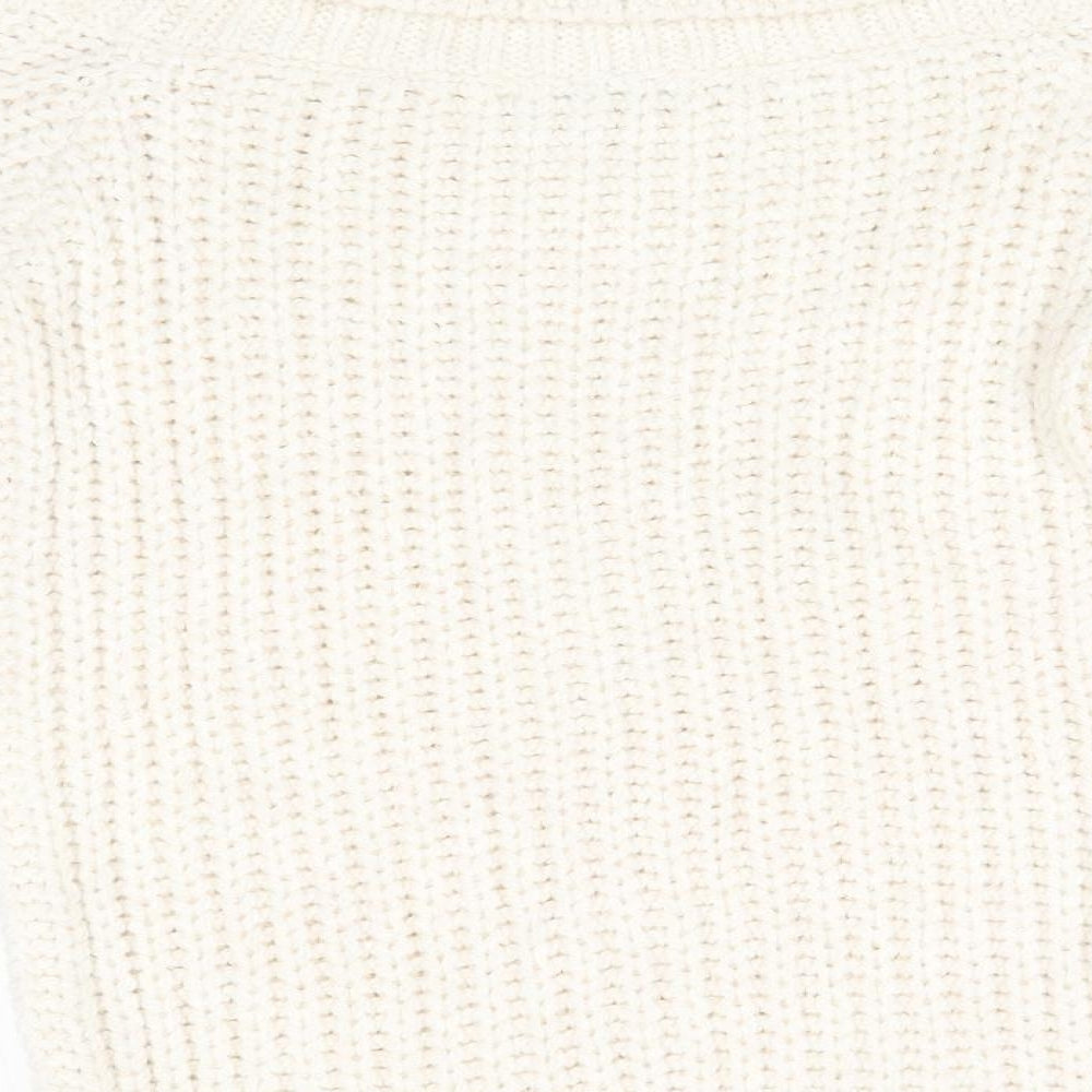 NEXT Womens Ivory Cowl Neck  Acrylic Pullover Jumper Size L   - Mixed Knit styles