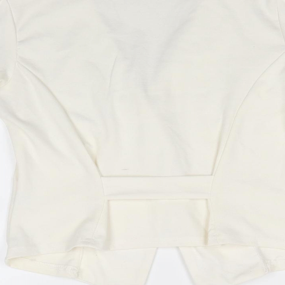 Boohoo Womens Ivory   Jacket  Size 10   - Ruched Sleeves