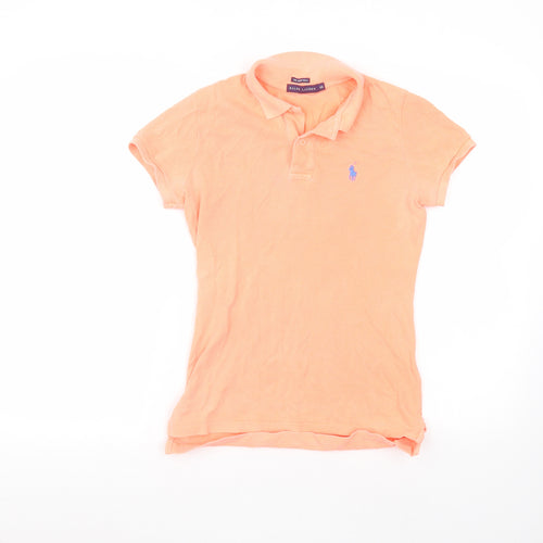 Polo Ralph Lauren Mens Orange  Cotton  Polo Size XS Collared