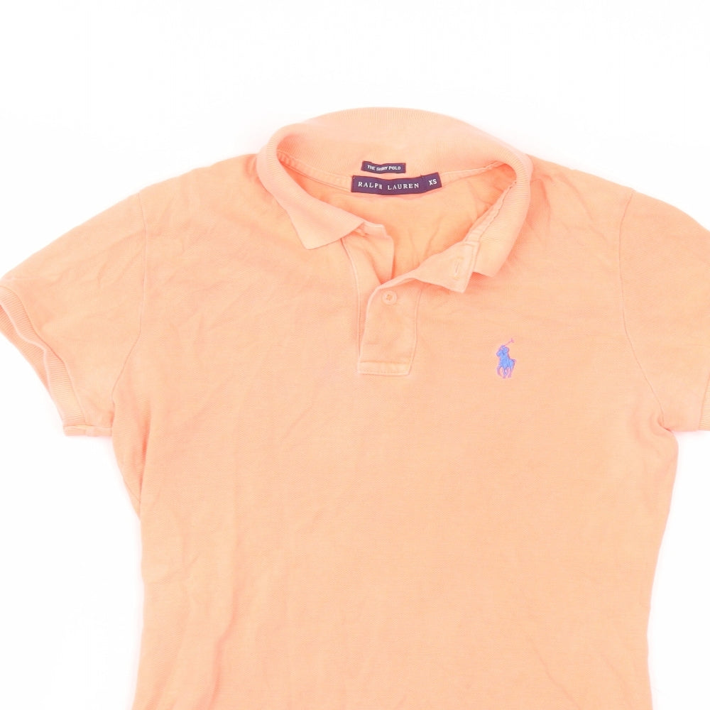Polo Ralph Lauren Mens Orange  Cotton  Polo Size XS Collared