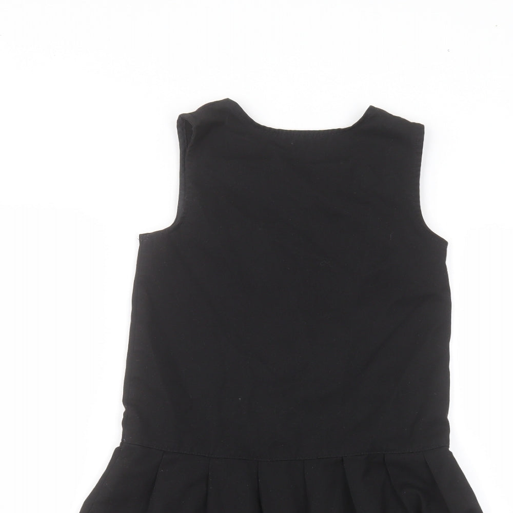 George Girls Black  Polyester A-Line  Size 6-7 Years  Round Neck