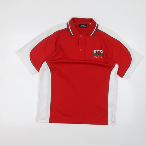 manav Mens Red  Polyester  Polo Size S Collared  - wales