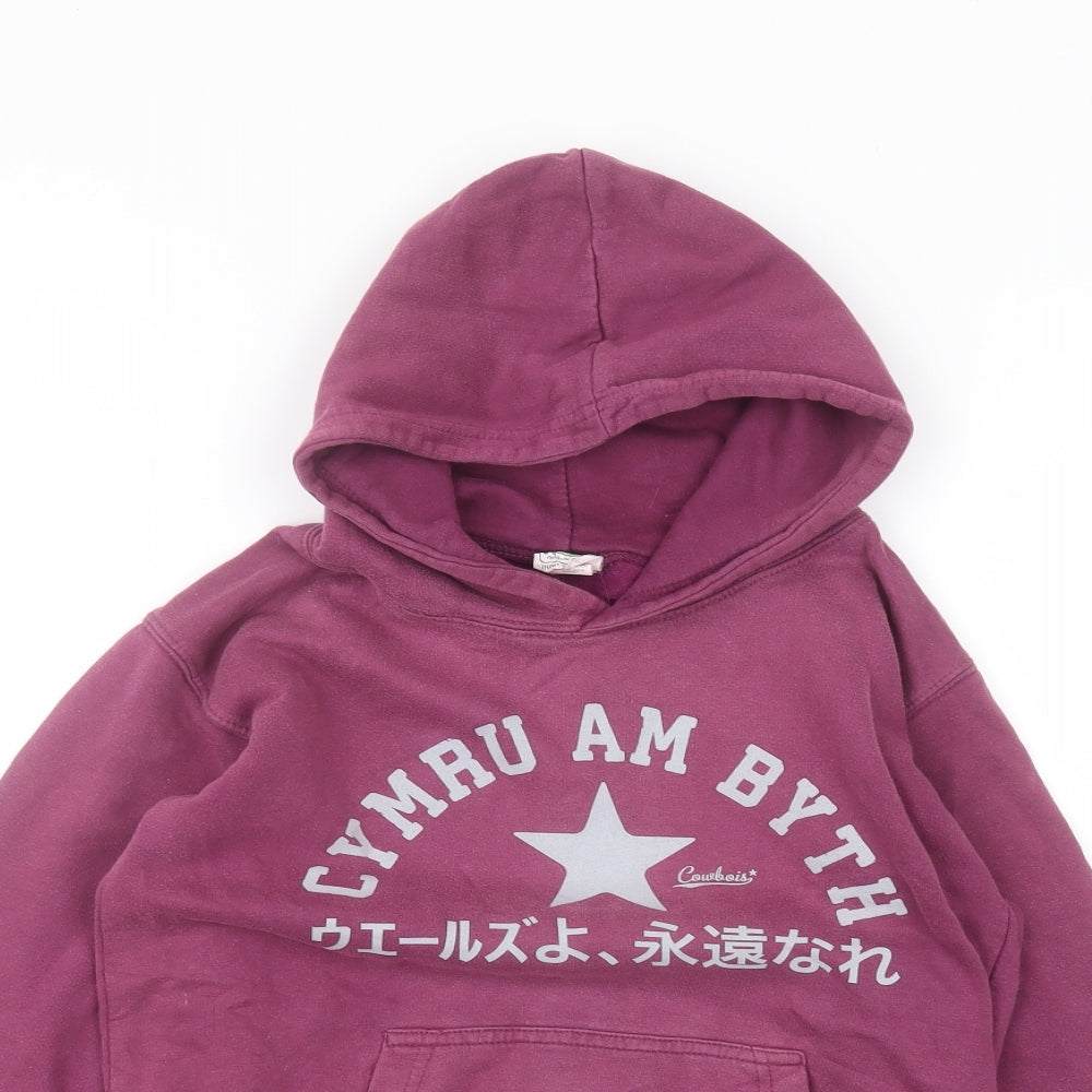 Awdis Girls Purple  Cotton Pullover Hoodie Size 10-11 Years