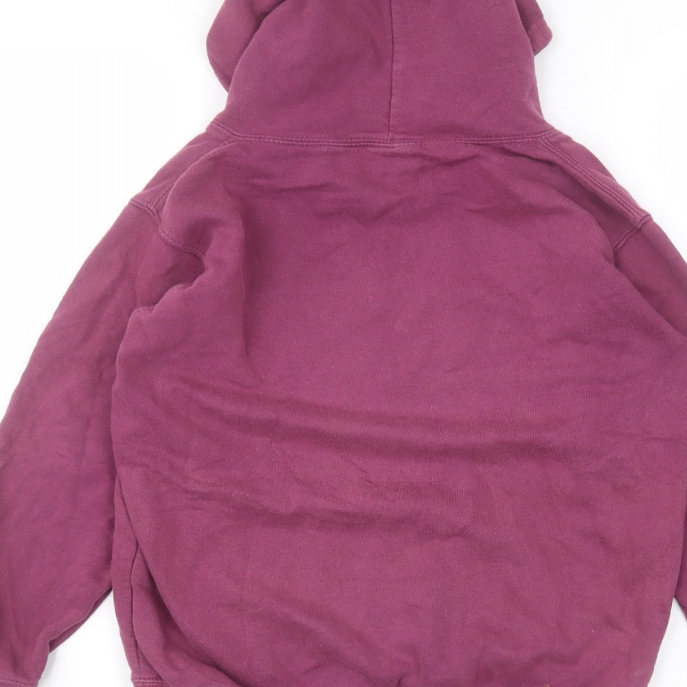 Awdis Girls Purple  Cotton Pullover Hoodie Size 10-11 Years