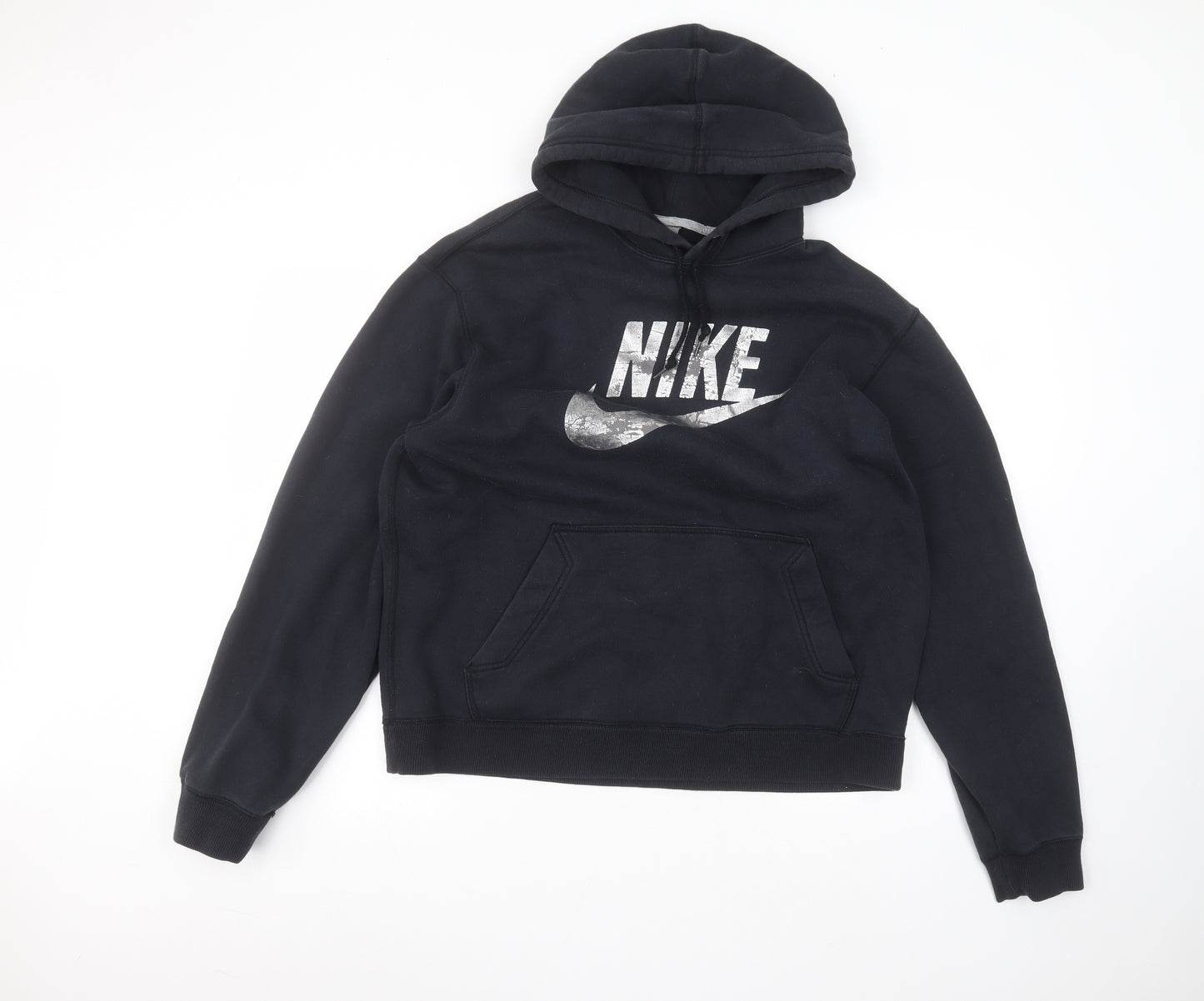Nike Mens Blue  Cotton Pullover Hoodie Size L