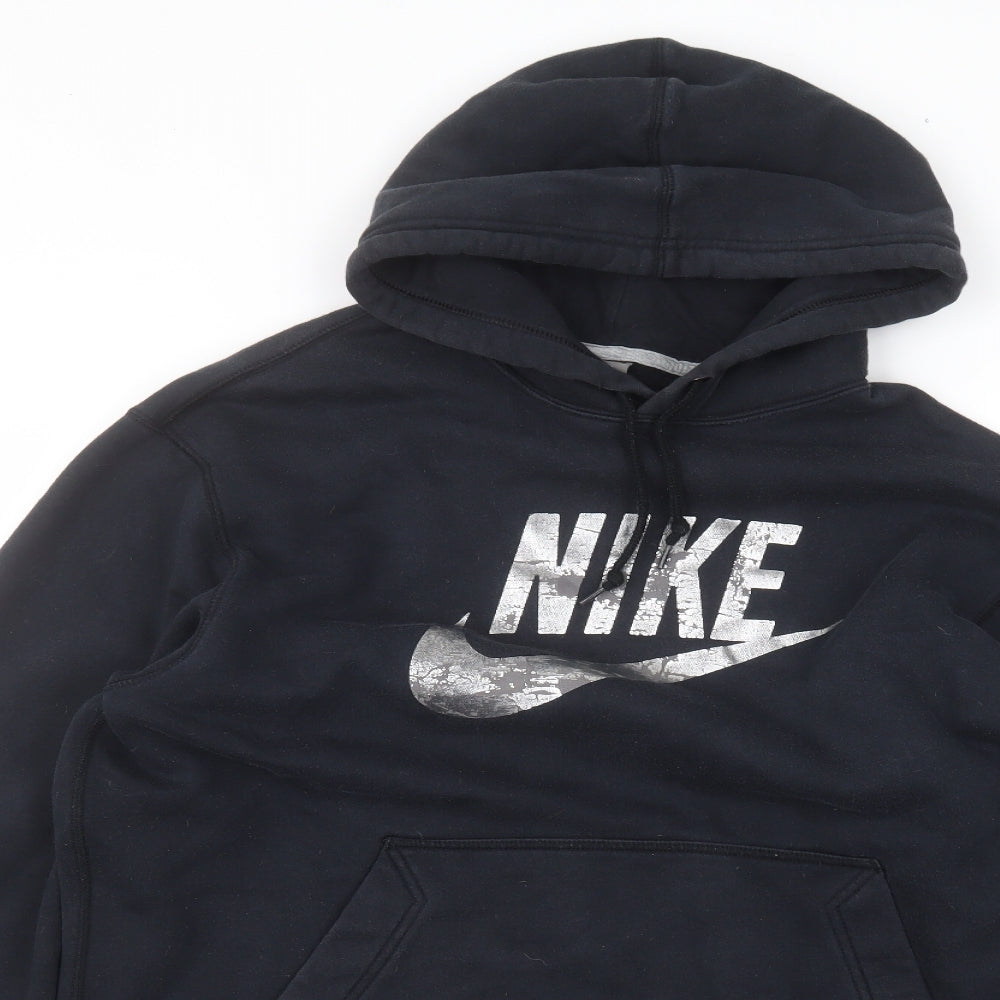 Nike Mens Blue  Cotton Pullover Hoodie Size L