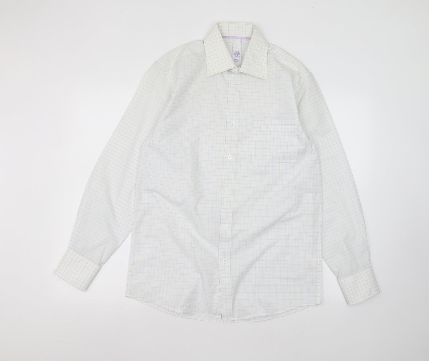Preworn Mens White  Cotton  Dress Shirt Size 14.5 Collared