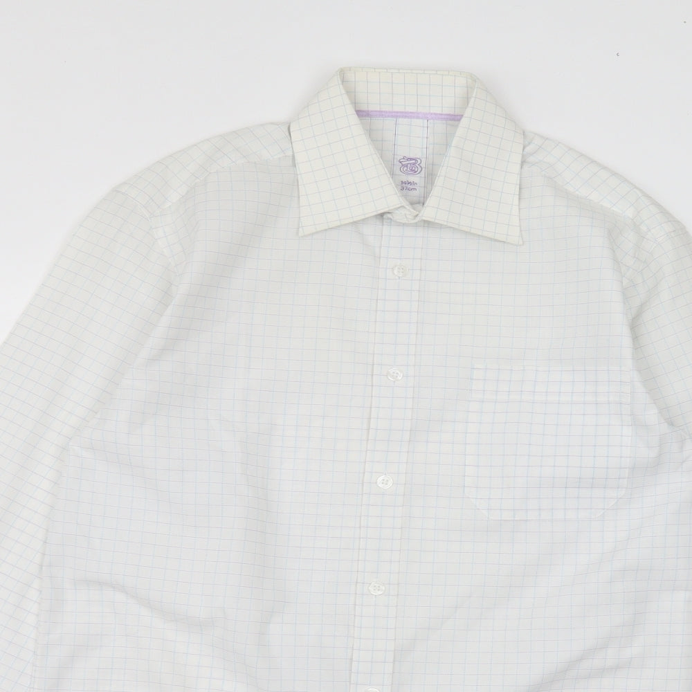 Preworn Mens White  Cotton  Dress Shirt Size 14.5 Collared