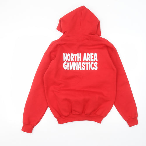 Gilden Girls Red  Cotton Pullover Hoodie Size L