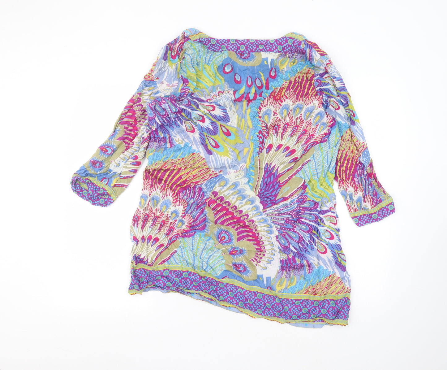 Matalan Womens Multicoloured  Viscose Basic T-Shirt Size 20 Round Neck
