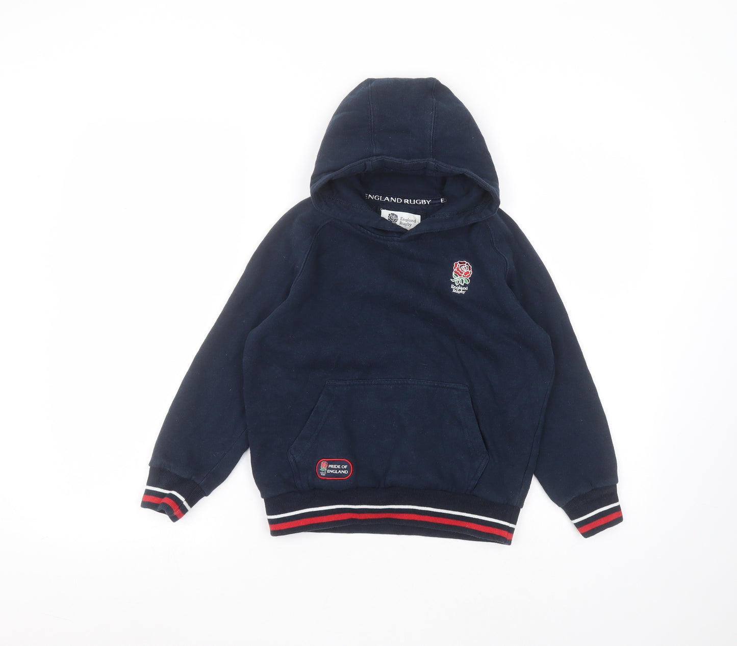 England rugby Boys Blue  Cotton Pullover Hoodie Size 9-10 Years