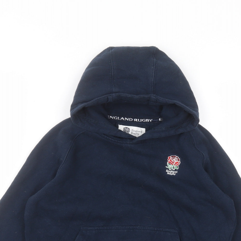 England rugby Boys Blue  Cotton Pullover Hoodie Size 9-10 Years