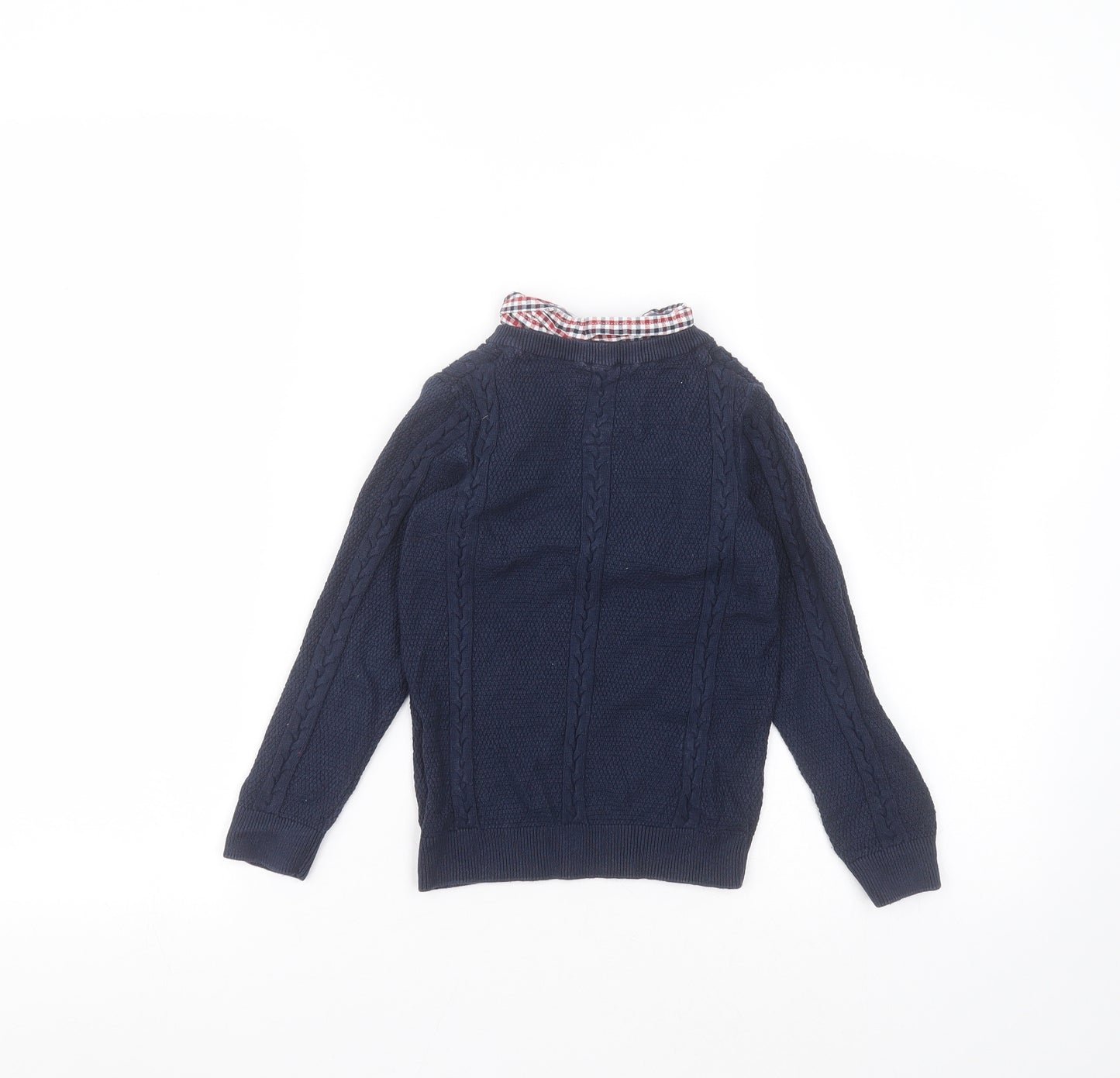 Jasper Conran Boys Blue Collared  Cotton Pullover Jumper Size 4-5 Years
