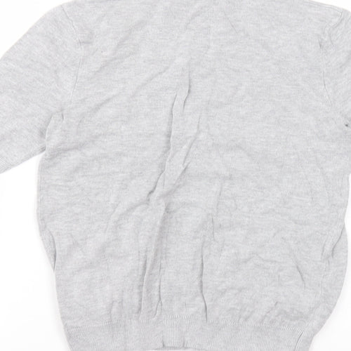 H&M Girls Grey  Viscose Basic T-Shirt Size XS Round Neck