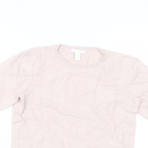 H&M Womens Pink  Viscose Basic T-Shirt Size XS Round Neck