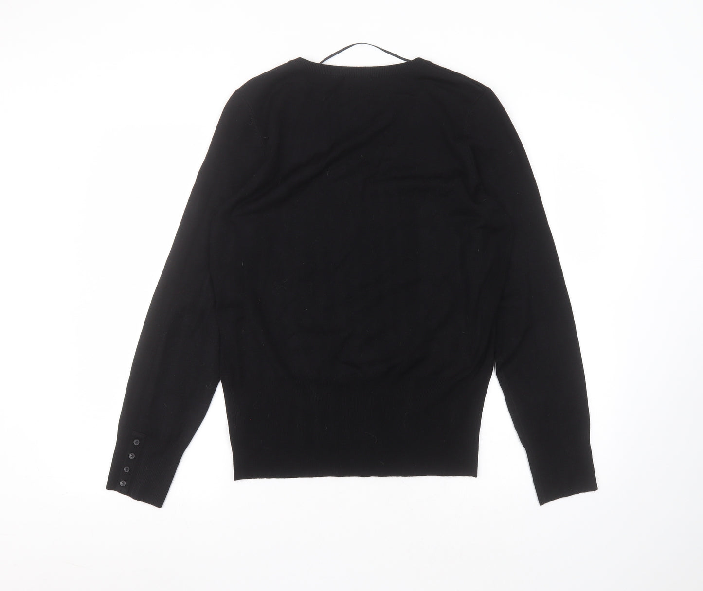 F&F Womens Black  Acrylic Basic T-Shirt Size 14 Round Neck