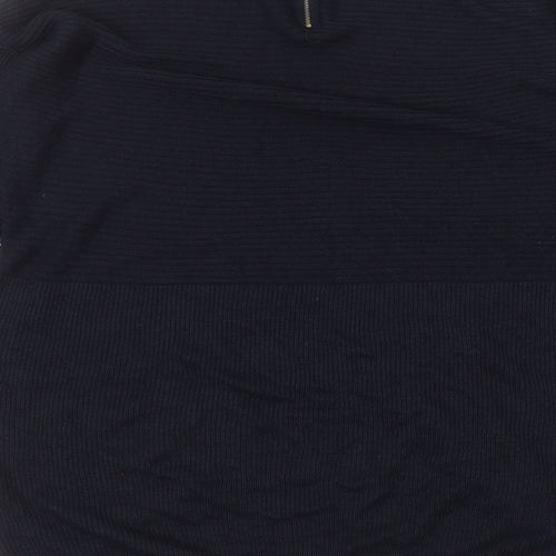 George Womens Blue Round Neck  Acrylic Pullover Jumper Size M