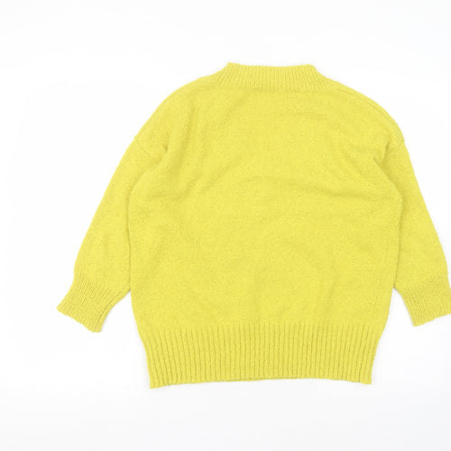 TU Womens Yellow Round Neck  Polyester Pullover Jumper Size 8