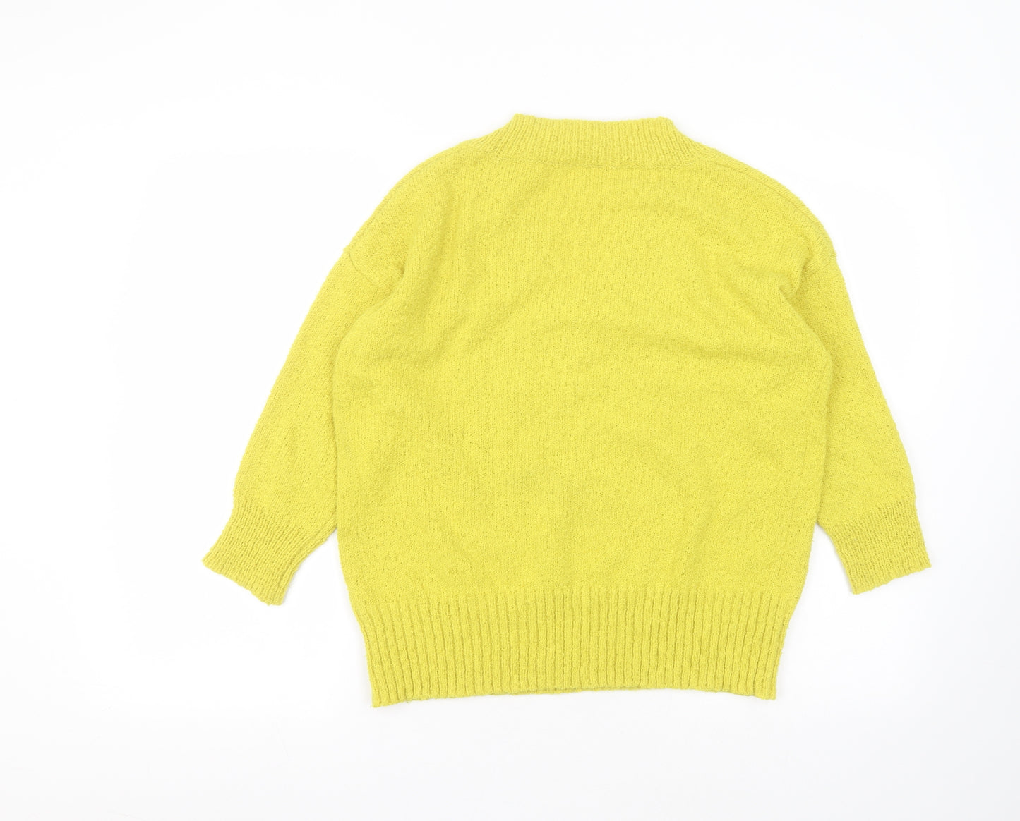 TU Womens Yellow Round Neck  Polyester Pullover Jumper Size 8