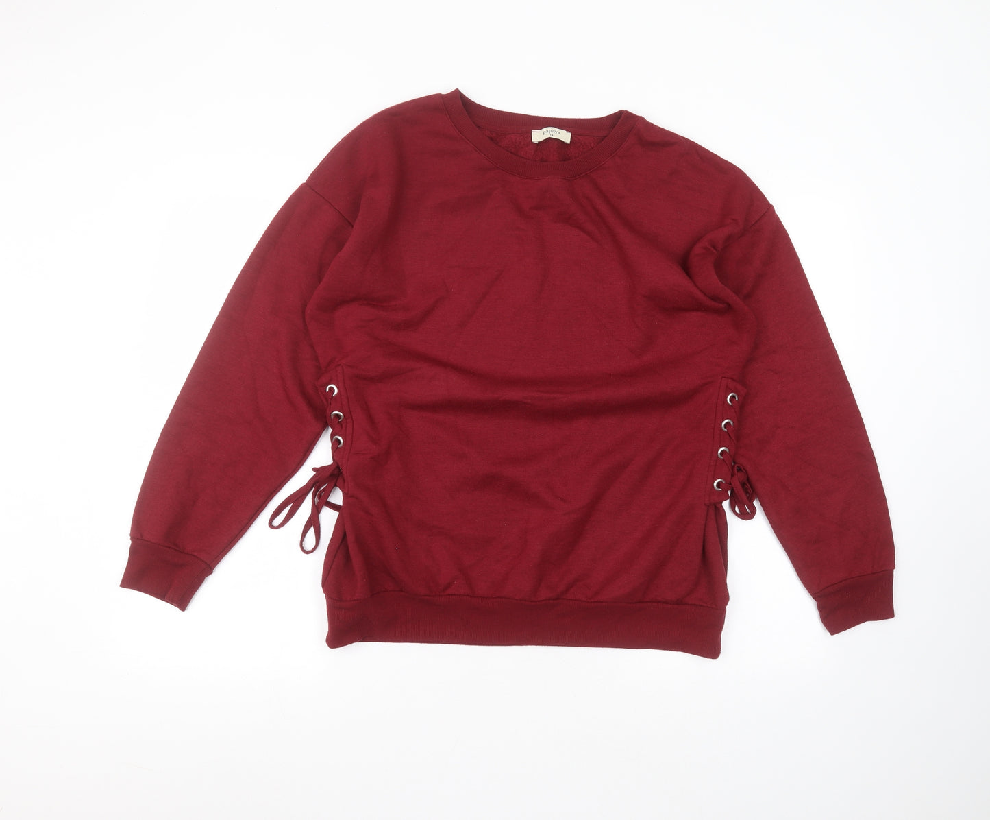Matalan Womens Red Round Neck  Polyester Pullover Jumper Size 14