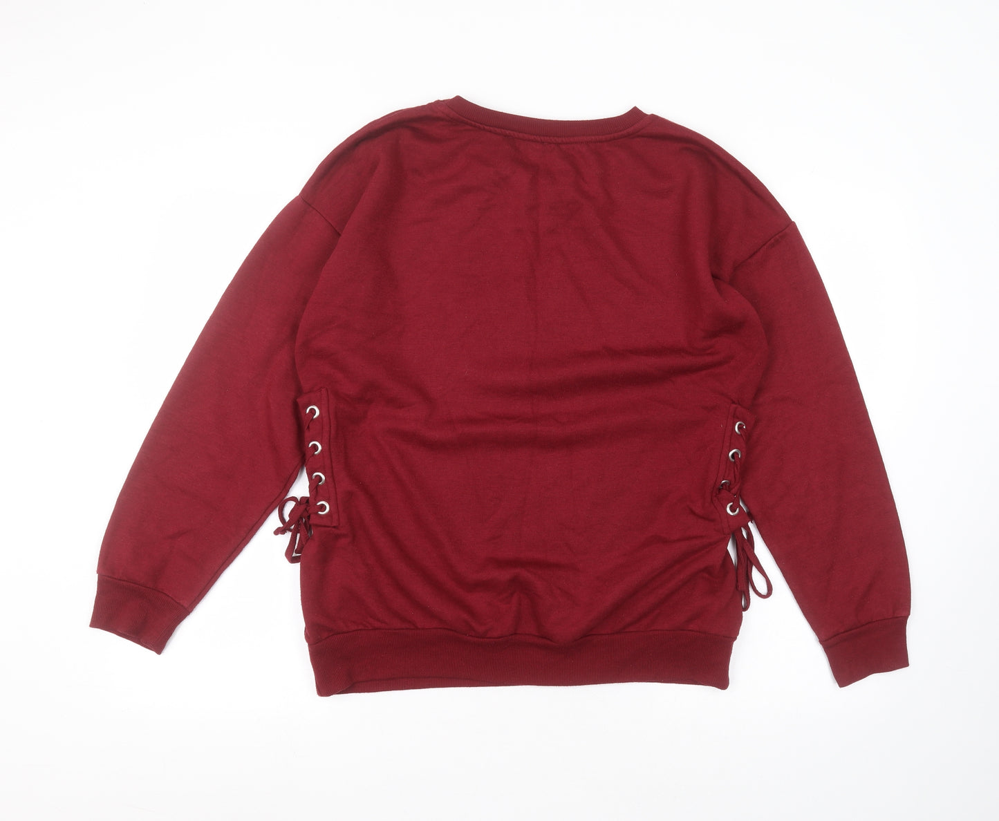 Matalan Womens Red Round Neck  Polyester Pullover Jumper Size 14