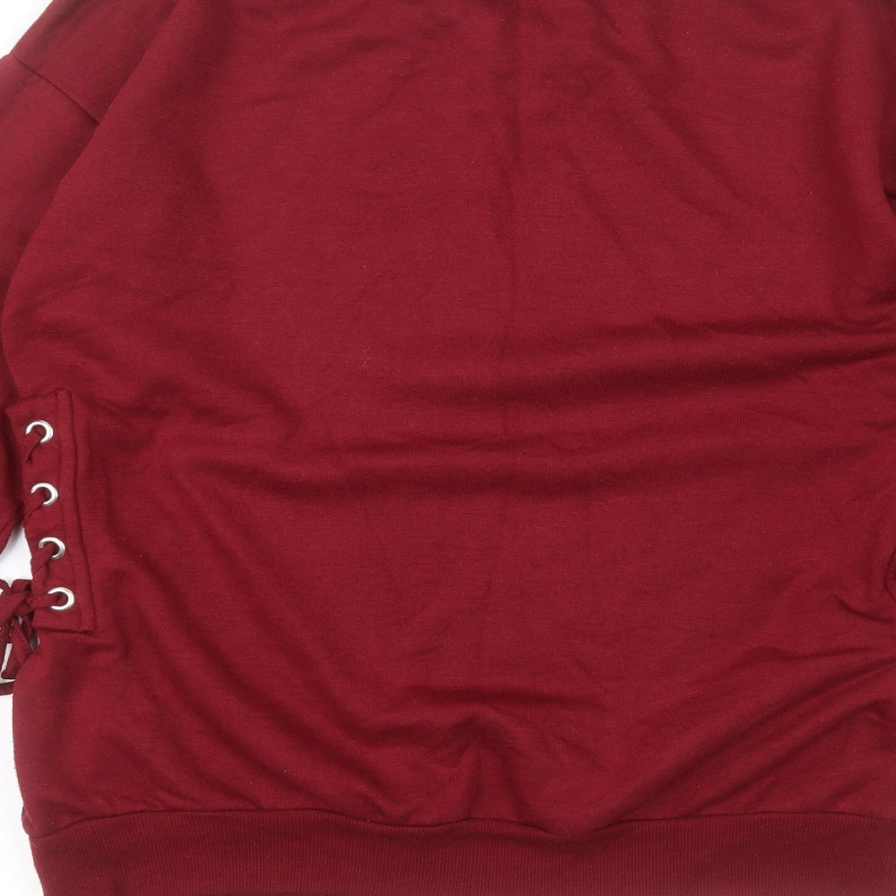 Matalan Womens Red Round Neck  Polyester Pullover Jumper Size 14