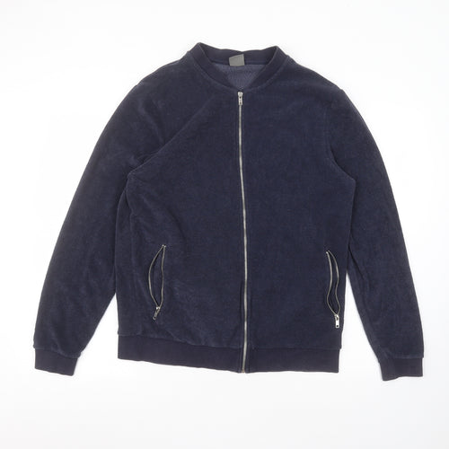 ASOS Womens Blue Round Neck  Polyester Full Zip Jumper Size M