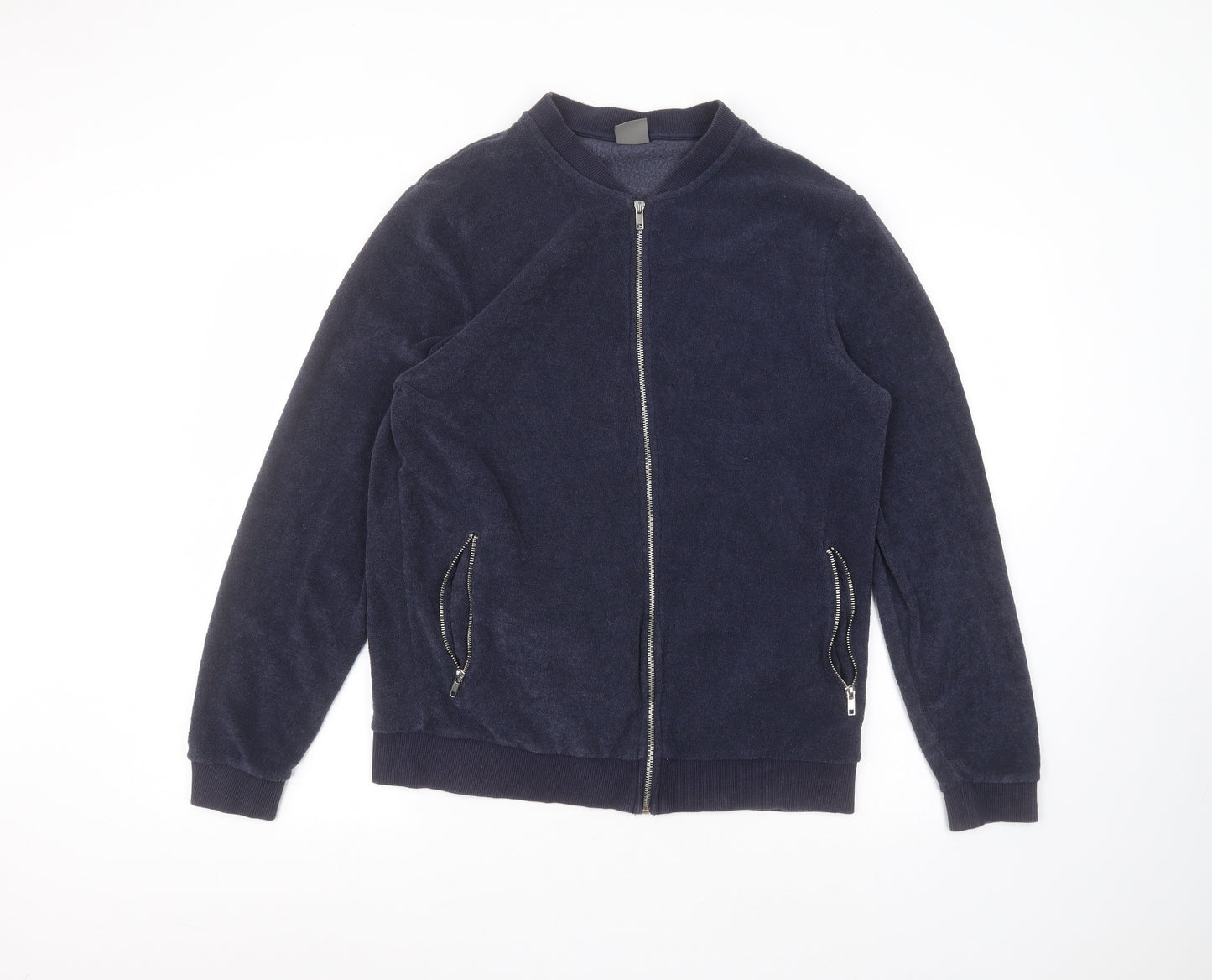 ASOS Womens Blue Round Neck  Polyester Full Zip Jumper Size M