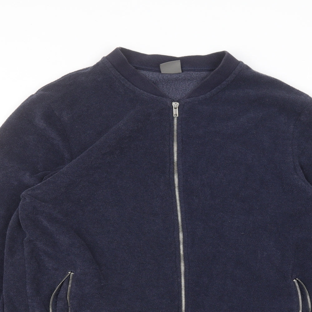 ASOS Womens Blue Round Neck  Polyester Full Zip Jumper Size M