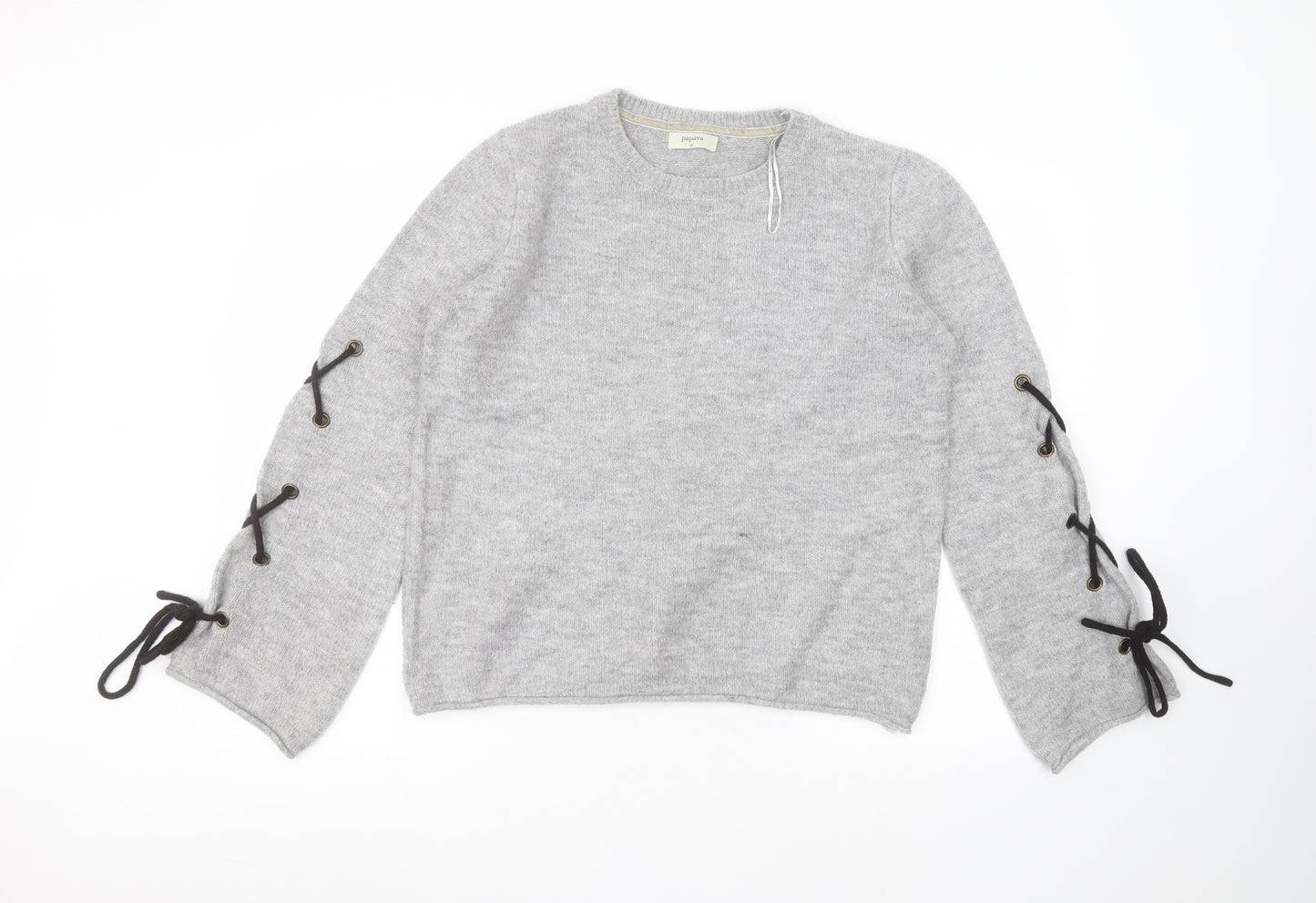 Matalan Womens Grey Round Neck  Acrylic Pullover Jumper Size M