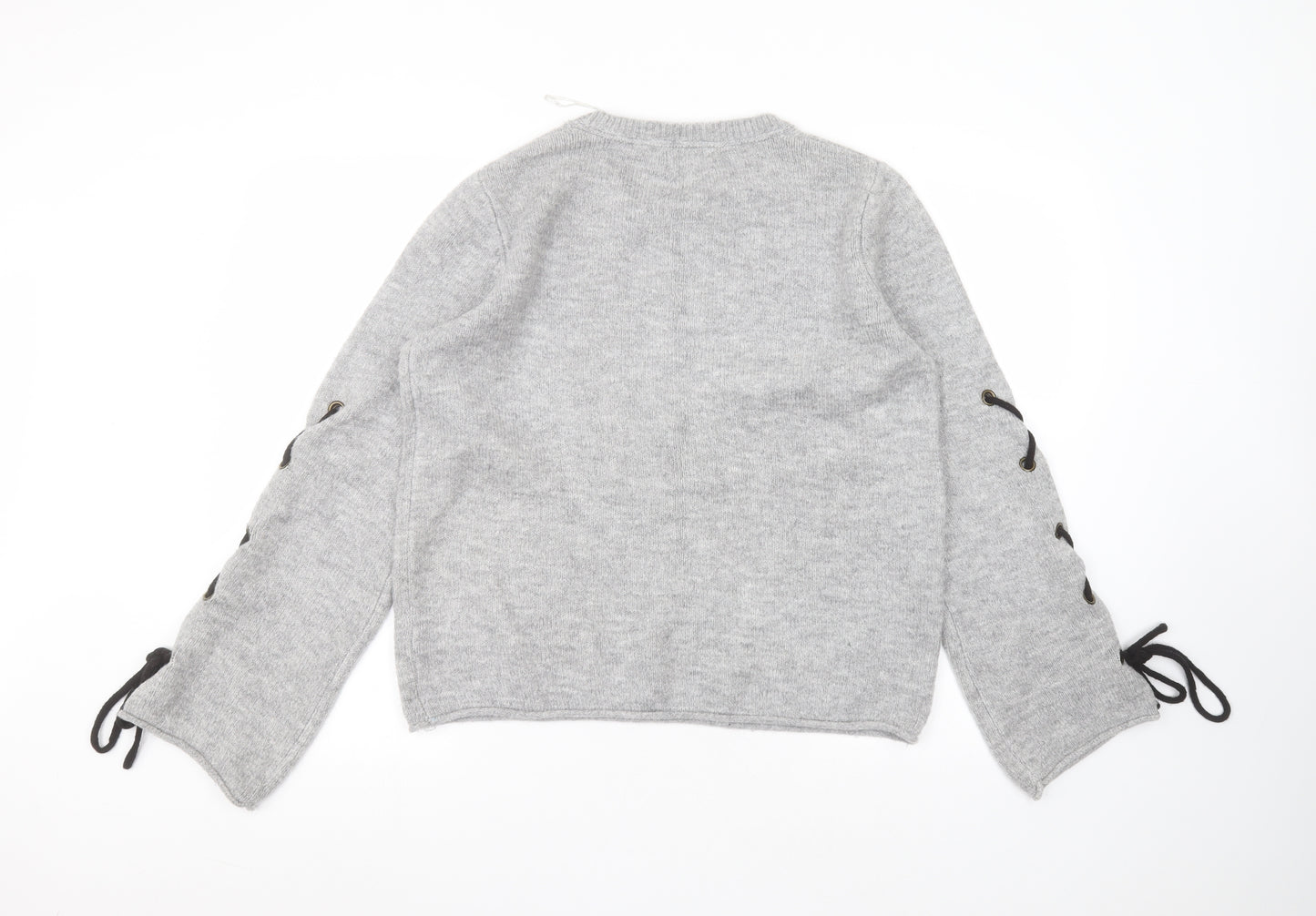 Matalan Womens Grey Round Neck  Acrylic Pullover Jumper Size M