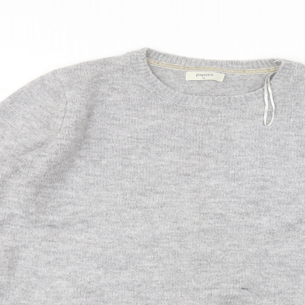 Matalan Womens Grey Round Neck  Acrylic Pullover Jumper Size M