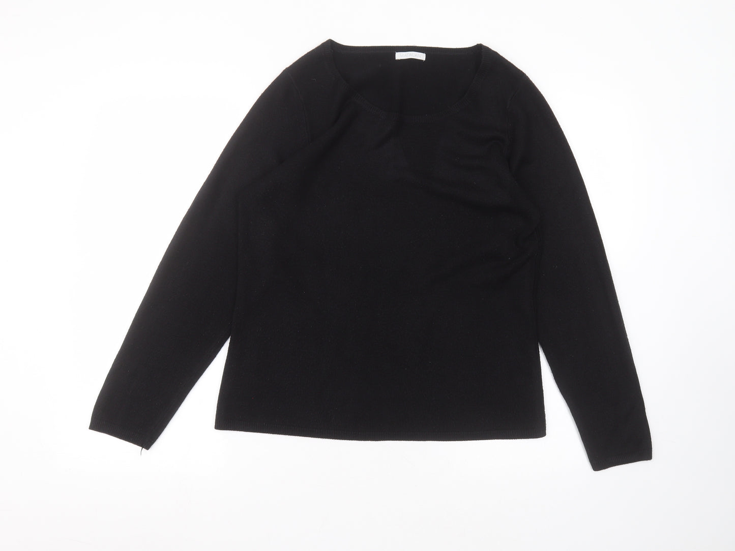 Matalan Womens Black Round Neck  Acrylic Pullover Jumper Size 16