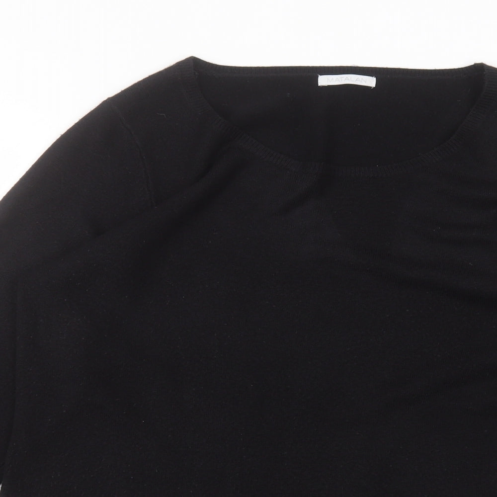 Matalan Womens Black Round Neck  Acrylic Pullover Jumper Size 16