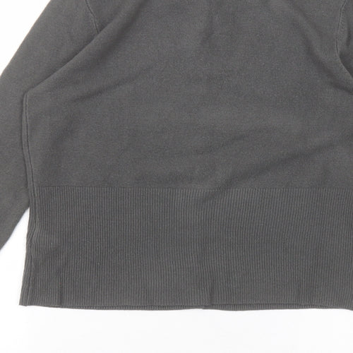Per Una Womens Grey Round Neck  Acrylic Cardigan Jumper Size 14