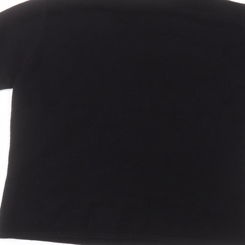 isabelle Womens Black  Acrylic Basic T-Shirt Size 12 Round Neck