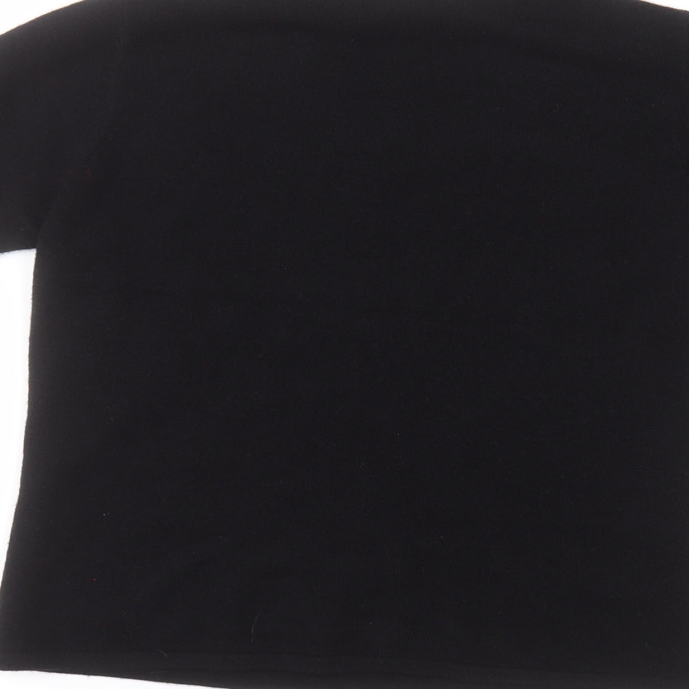 isabelle Womens Black  Acrylic Basic T-Shirt Size 12 Round Neck