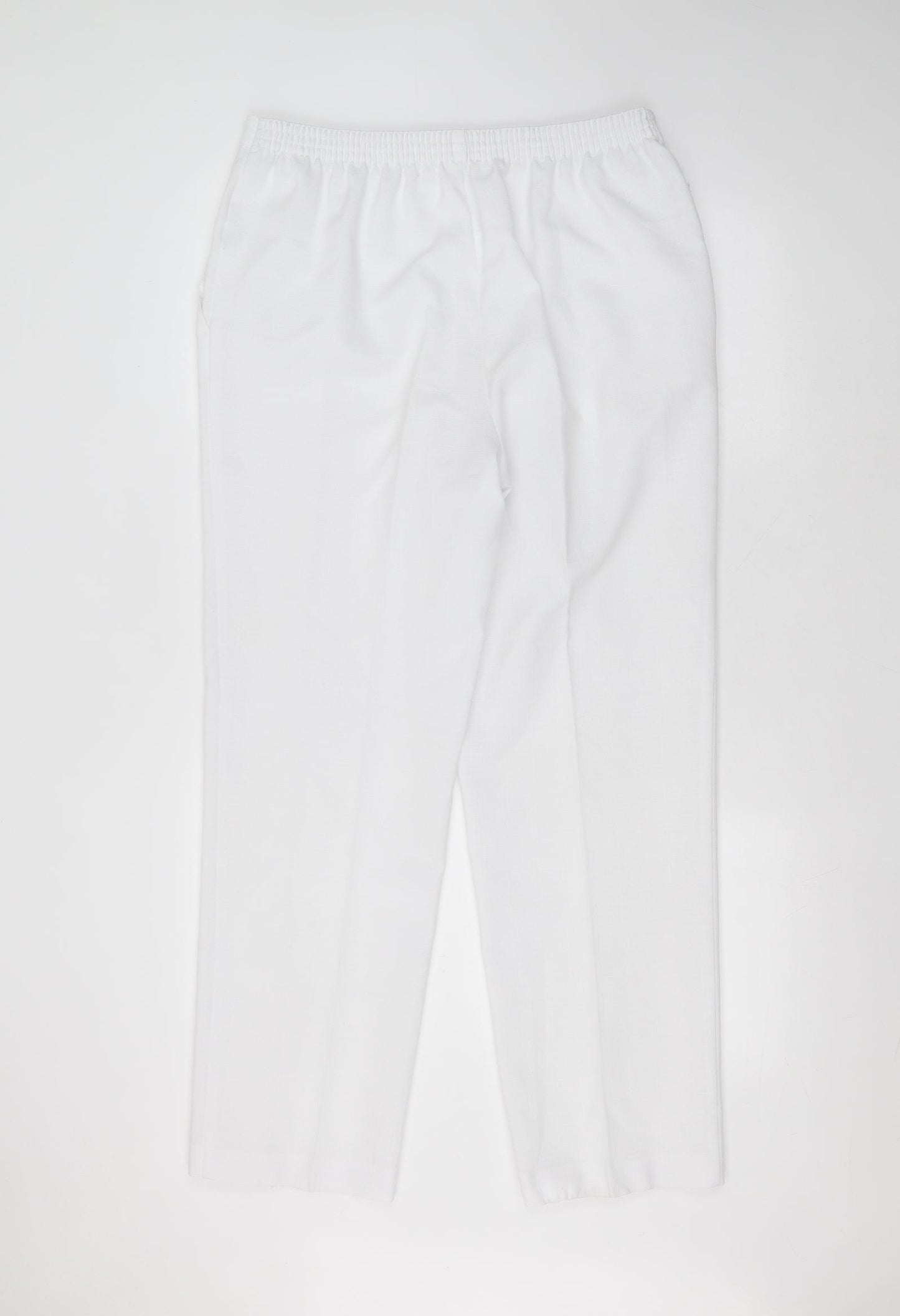 Marks and Spencer Womens White  Polyester Trousers  Size 16 L28 in Regular