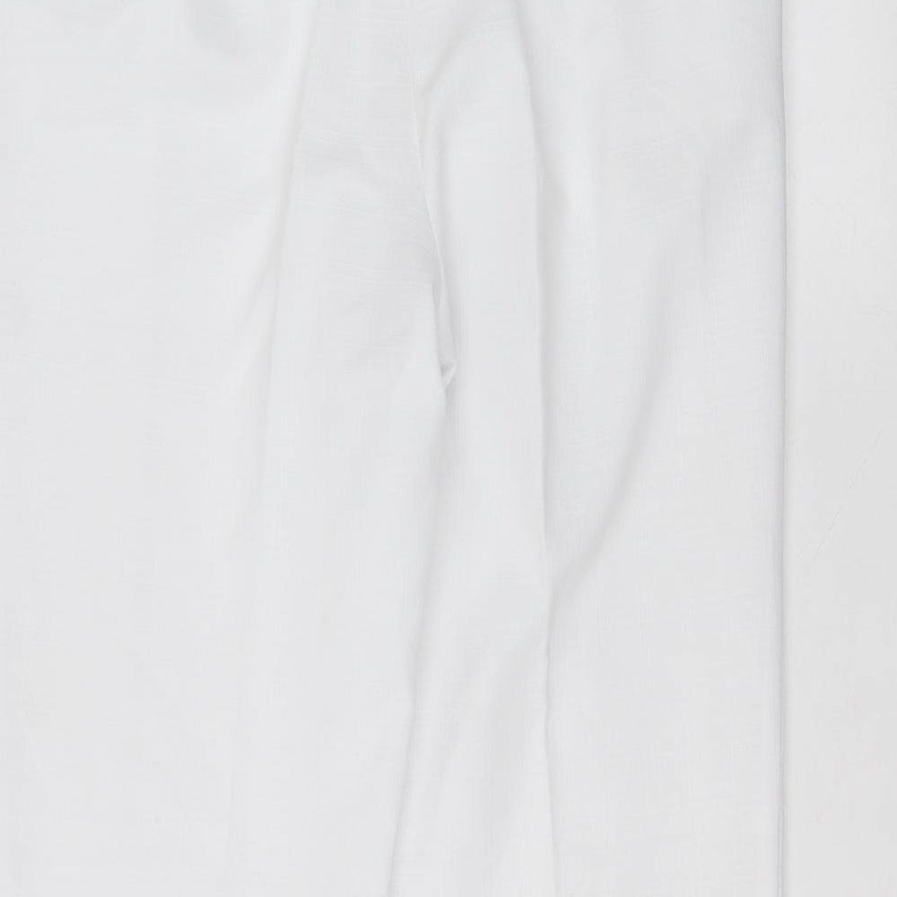 Marks and Spencer Womens White  Polyester Trousers  Size 16 L28 in Regular