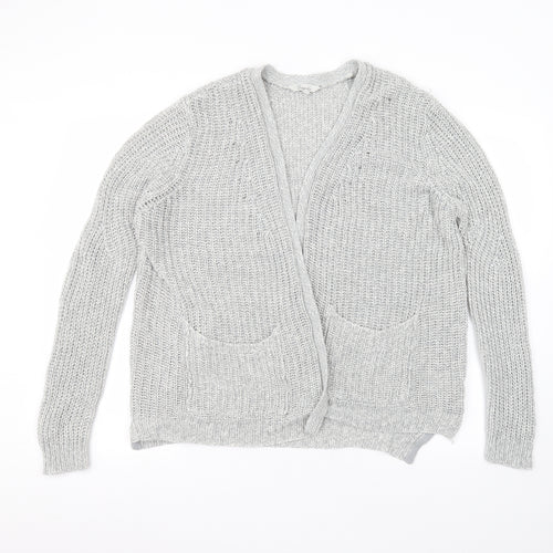 Peacocks Womens Grey Round Neck  Acrylic Cardigan Jumper Size M